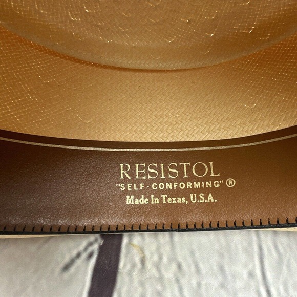 Resistol Fandango Vinylcote Men’s Cream Oval Cowboy Western Straw Hat Sz 7 - Picture 12 of 13